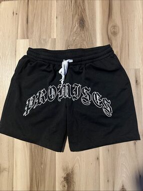 Black 'Promises' Mesh Athletic Shorts